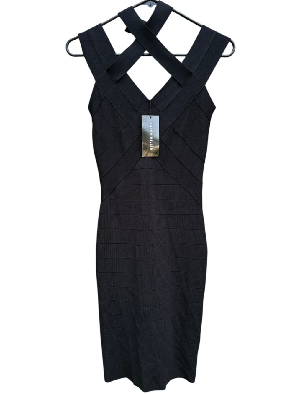 NWT Karen Millen BodyCon Bandage Dress Black Size 2